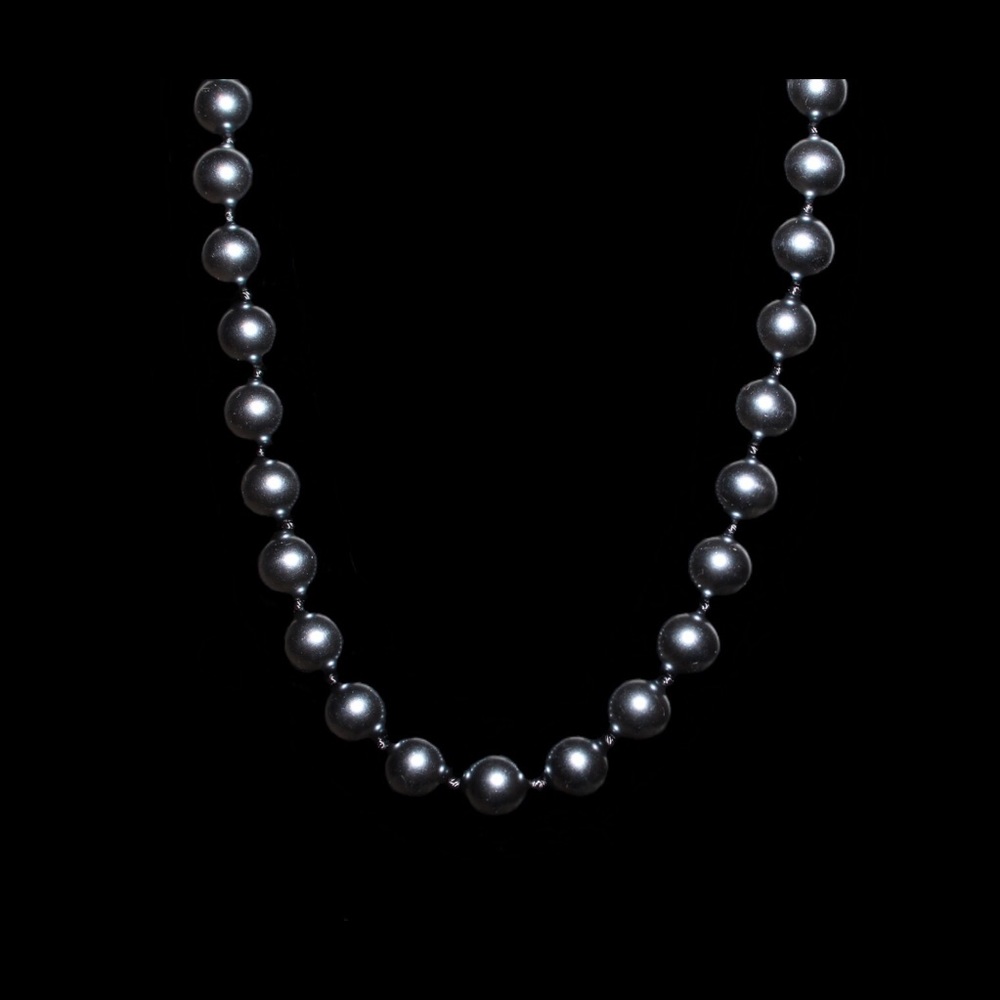 Blue Grey Pearl Necklace 18” Long